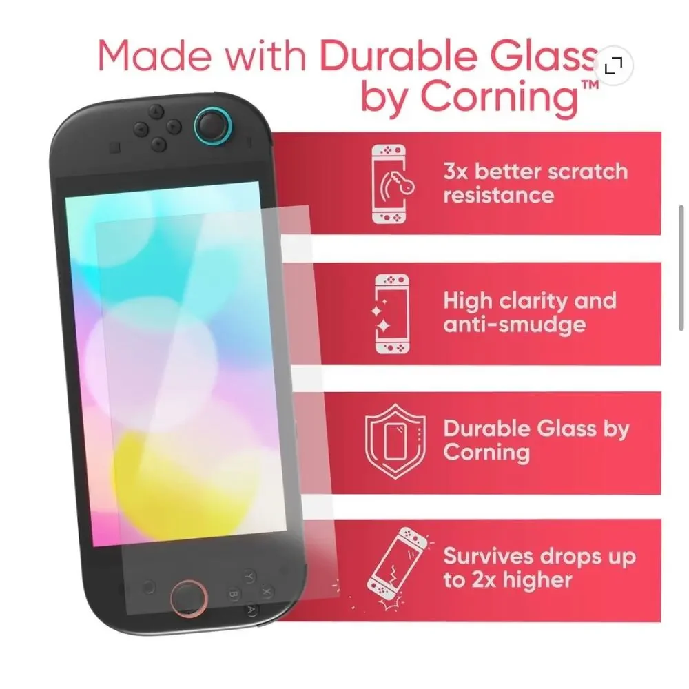 NIB onn Corning Glass Screen Protector Nintendo Switch 2 9H w/Application Tray